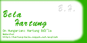 bela hartung business card